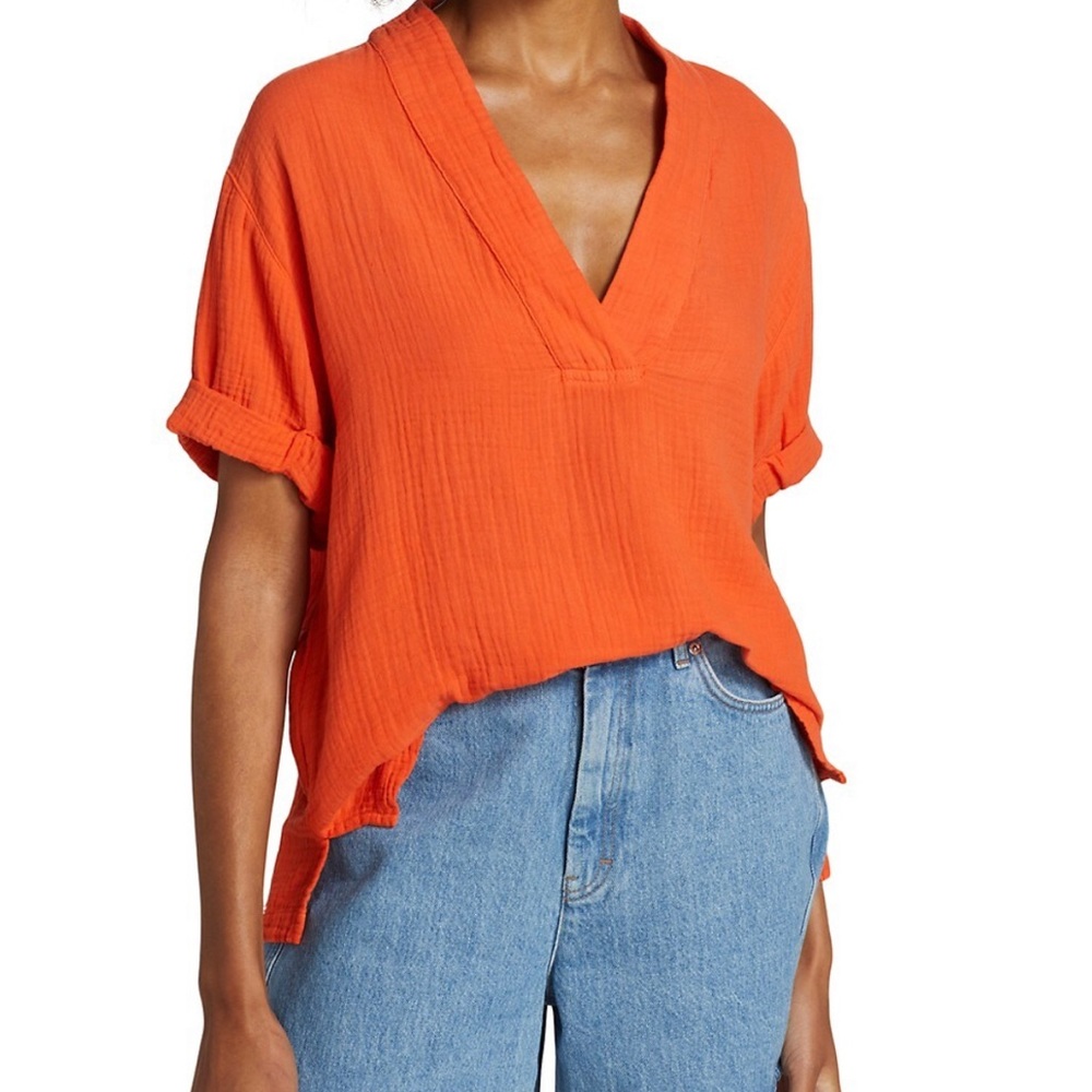 Xirena Avery Cotton Gauze Tunic Top Size Small in Tiger Lily - new without tags